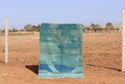 Handmade Moroccan Wool Rug Abstract Berber Design - thumbnail 1