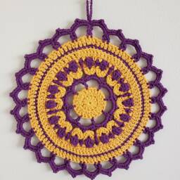 Crochet Mandala Home Interior Wall Decor Housewarming Gift - thumbnail 3