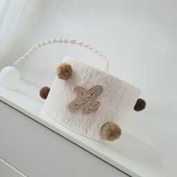 Airplane Nursery Lamp Shade Boho Pom Ceiling Light - thumbnail 3