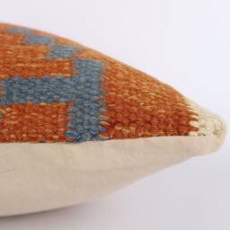 Vintage Turkish Kilim Pillow Cover Handwoven Wool Throw - 16''x16'' - thumbnail 4