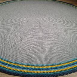 Handmade Round Wool Rug Modern Crochet Rug, Custom Colors - thumbnail 2