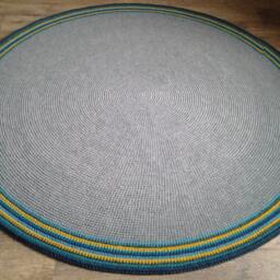 Handmade Round Wool Rug Modern Crochet Rug, Custom Colors - thumbnail 4