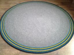Handmade Round Wool Rug Modern Crochet Rug, Custom Colors - thumbnail 1