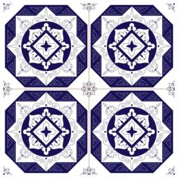 Spanish Tile Stickers, Talavera, Spain, Pack Of 24, Old Wall Style, Decal, Mosaic, Ceramic, Ethnic, Oriental, Damask #50T - thumbnail 2