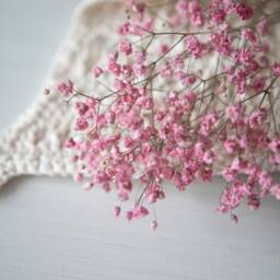 Crochet Flower Wall Basket Boho Home Decor - 30x19 cm - thumbnail 4