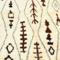 Handwoven Wool Moroccan Rug - Ivory Beni Ourain Carpet - thumbnail 4