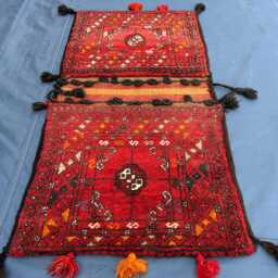 Afghan Traditional Hand Knotted Floor Cushion , Tribal Wool Woven Dark Red Rug 2x3.10 Ft - thumbnail 4