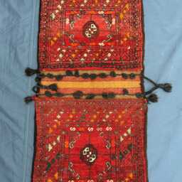 Afghan Traditional Hand Knotted Floor Cushion , Tribal Wool Woven Dark Red Rug 2x3.10 Ft - thumbnail 2