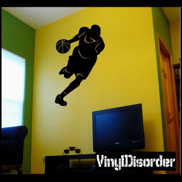 Basketball Dribble Vinyl Wall Decal Or Car Sticker - Basketballmc004Et - image 1