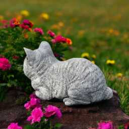 Concrete Lying Cat Statue Sleeping Kitten Figurine Stone Garden Memorial Sculpture Outdoor Yard Ornament Gift For Lover Holiday Gift - thumbnail 3