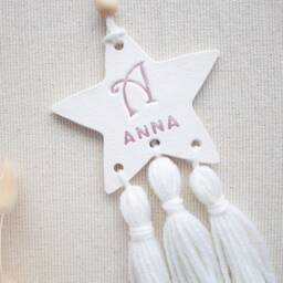 Personalized Clay Star Keepsake Nursery Decor Wall Hanging - thumbnail 3