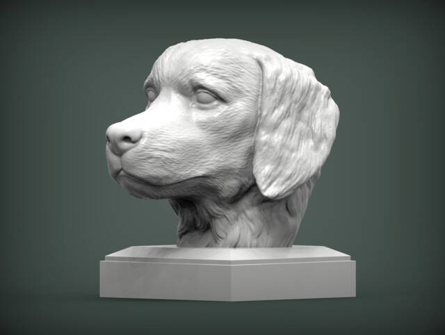 3D Printed Golden Retriever Bust Pet Memorial Dog Figurine - image 1