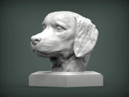 3D Printed Golden Retriever Bust Pet Memorial Dog Figurine - thumbnail 1
