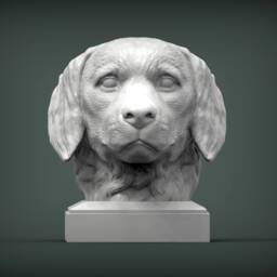 3D Printed Golden Retriever Bust Pet Memorial Dog Figurine - thumbnail 2