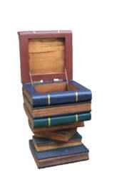 Large Hand Carved & Painted Character Book Stool - Opening Furniture. Handmade & Hand Painted Side Table. Storage - thumbnail 3