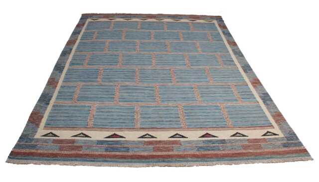 Handwoven Swedish Kilim Rug Scandinavian Flatweave, Wool & Cotton - image 1