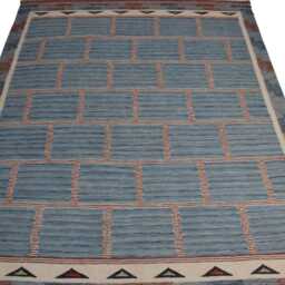 Handwoven Swedish Kilim Rug Scandinavian Flatweave, Wool & Cotton - thumbnail 3