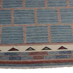 Handwoven Swedish Kilim Rug Scandinavian Flatweave, Wool & Cotton - thumbnail 2
