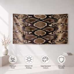 Snake Print Wall Banner Bedroom Hanging Snakeskin Effect Animal Pattern Aesthetic Interior Statement Tapestry Living Room Home Decor Display - thumbnail 2