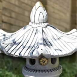 Large Pagoda Statue Concrete Lantern Figurine Stone Asian Cement Decor Handmade Zen Garden Art - thumbnail 3
