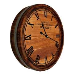 Personalised Kentucky Bourbon Whiskey Barrel Clock, Custom Wall Head, Vintage Whisky Lid, Country Home Decor Bar, Rustic Unique Gift - thumbnail 3