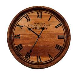 Personalised Kentucky Bourbon Whiskey Barrel Clock, Custom Wall Head, Vintage Whisky Lid, Country Home Decor Bar, Rustic Unique Gift - thumbnail 2
