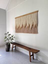 Elegant Luxury Fiber Wall Hanging, Artful Decoration, Calming Bedroom Decor, Delicate Interior Layered Art, Ambient Room Decal