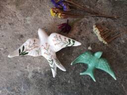Set Of 2 Portuguese Swallows, Portugal Pottery, Keramik - thumbnail 1