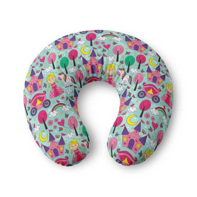 Fairy Tale Princess Nursing Pillow Cover - Castle, Crown, Carriage Pattern - image 1