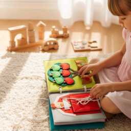 Interactive Toddler Sensory Quiet Book - Montessori Educational Toy Handmade Fidget Set Minimoms - thumbnail 2