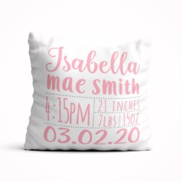 Baby Stats Pillow, Birth Announcement Pillow, Nursery New Gift Personalized, Custom Name Shower - thumbnail 3