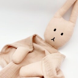 Personalized Baby Bunny Comforter - Soft Muslin Lovey Toy, Plush Security Blanket, Newborn Gift, Organic Cotton Stuffed Animal For Babies - thumbnail 4