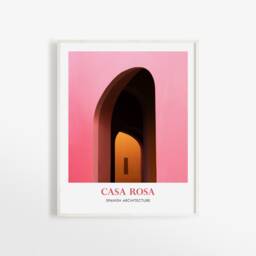 Casa Rosa Art Print Minimalist Spanish Architecture Photography - thumbnail 1