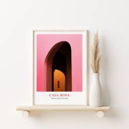 Casa Rosa Art Print Minimalist Spanish Architecture Photography - thumbnail 2
