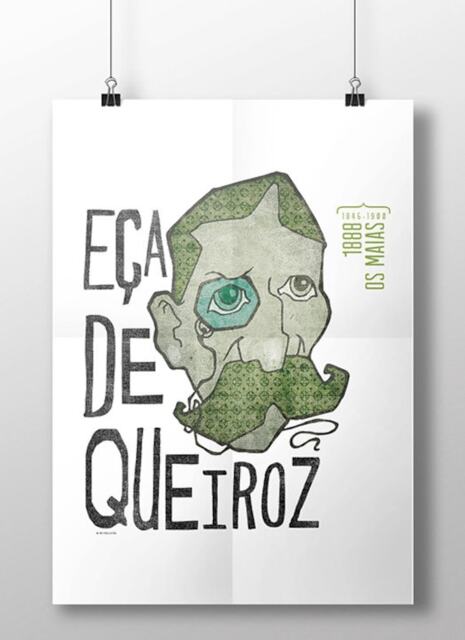 Original Portuguese Writer E??a De Queiroz Wall Art Printing Poster Illustration Print Drawings Graphic Design Work Home Decor
