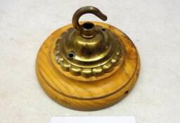 Brass Ceiling Hook Lamp Chandelier Light Wall Patras Wooden Mount Hanging Chain Antique Old - thumbnail 1