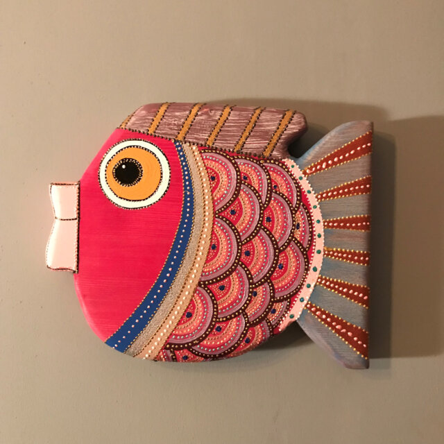 Wood Wall Hanging, Animal Art, Wooden Decoration, Fish, Handmade Fish, Fish Hanging, Animal Art - image 1