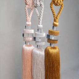 Luxury Tassel Curtain Tiebacks - Large Rope Tie Back With Decorative Modern Drapery Holdback 3 Colors - thumbnail 2