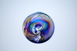 E00-65 Flat Iridescent Disc Ornament Dark Blue