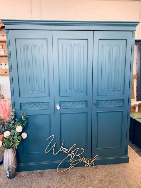 Painted Blue Triple Wardrobe - image 1