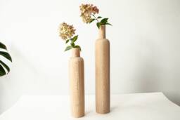 Handmade Wooden Vase Set Carved Home Decor - thumbnail 1