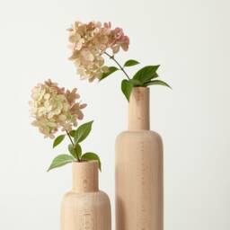 Handmade Wooden Vase Set Carved Home Decor - thumbnail 2