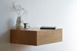 Minimalist Floating Nightstand With Drawer Made Of Oak - Various Sizes Single Or Double
