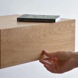 Minimalist Floating Nightstand With Drawer Made Of Oak - Various Sizes Single Or Double - thumbnail 2