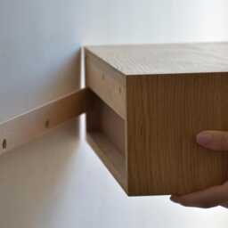 Minimalist Floating Nightstand With Drawer Made Of Oak - Various Sizes Single Or Double - thumbnail 4