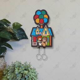 Personalized Carl & Ellie As Children Keychain Holder, Key, Balloon House, Up Movie Couple Keychain, Perfect Home Decor