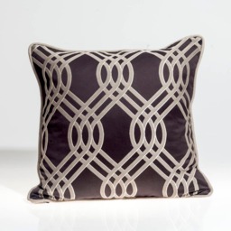 Romo Black Geometric Pillow Cover, Platinum Scroll Design - 20x20 - thumbnail 1
