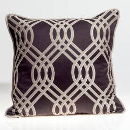 Romo Black Geometric Pillow Cover, Platinum Scroll Design - 20x20 - thumbnail 2