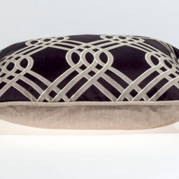 Romo Black Geometric Pillow Cover, Platinum Scroll Design - 20x20 - thumbnail 3