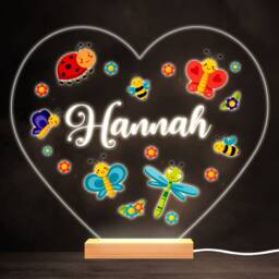 Cute Insects Bugs Colourful Round Personalised Gift Led Lamp Night Light - Bedroom - thumbnail 1